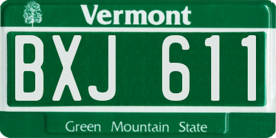 VT license plate BXJ611