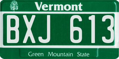 VT license plate BXJ613