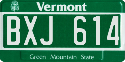 VT license plate BXJ614