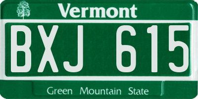 VT license plate BXJ615