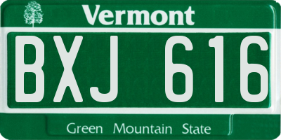 VT license plate BXJ616