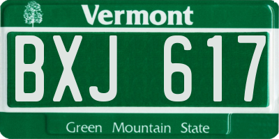 VT license plate BXJ617