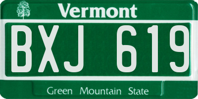 VT license plate BXJ619