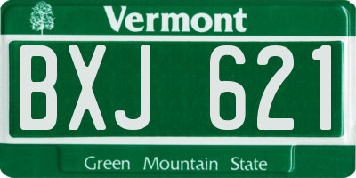 VT license plate BXJ621