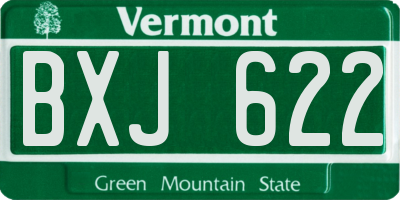 VT license plate BXJ622