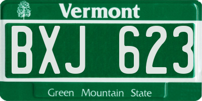 VT license plate BXJ623