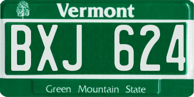 VT license plate BXJ624