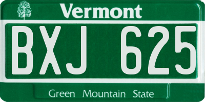 VT license plate BXJ625
