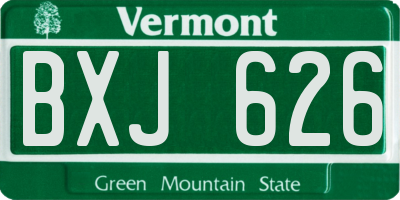 VT license plate BXJ626