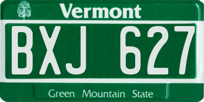 VT license plate BXJ627