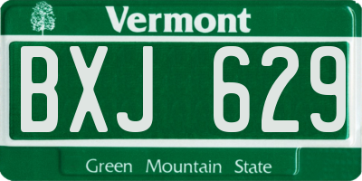 VT license plate BXJ629