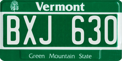VT license plate BXJ630