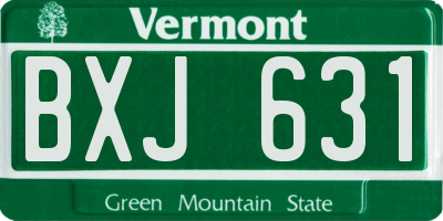 VT license plate BXJ631