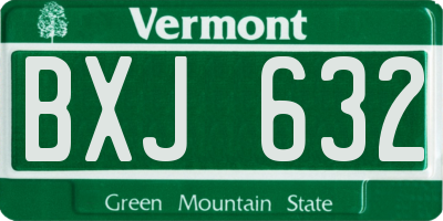 VT license plate BXJ632