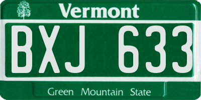VT license plate BXJ633