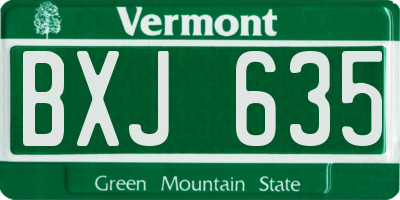 VT license plate BXJ635
