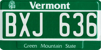 VT license plate BXJ636