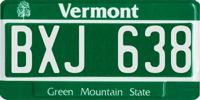 VT license plate BXJ638