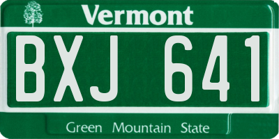 VT license plate BXJ641