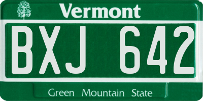 VT license plate BXJ642