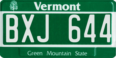 VT license plate BXJ644