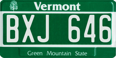 VT license plate BXJ646