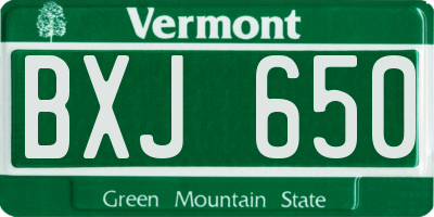 VT license plate BXJ650
