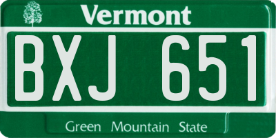 VT license plate BXJ651