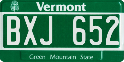 VT license plate BXJ652