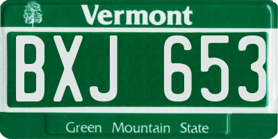 VT license plate BXJ653