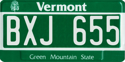 VT license plate BXJ655
