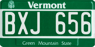VT license plate BXJ656
