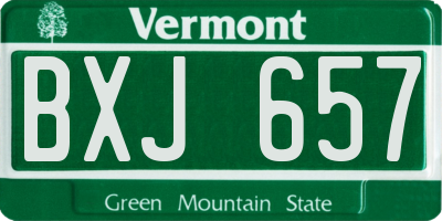 VT license plate BXJ657