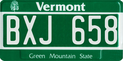 VT license plate BXJ658