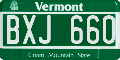 VT license plate BXJ660