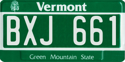 VT license plate BXJ661