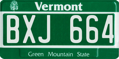 VT license plate BXJ664