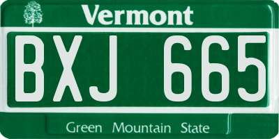 VT license plate BXJ665