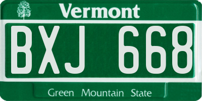 VT license plate BXJ668