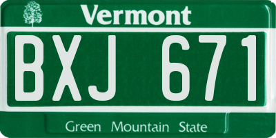 VT license plate BXJ671