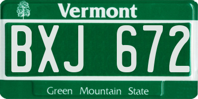 VT license plate BXJ672