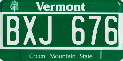 VT license plate BXJ676
