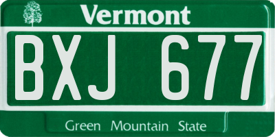 VT license plate BXJ677