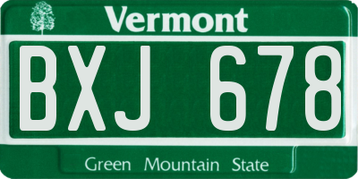 VT license plate BXJ678