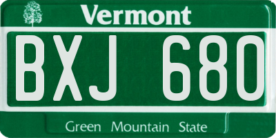 VT license plate BXJ680