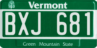 VT license plate BXJ681
