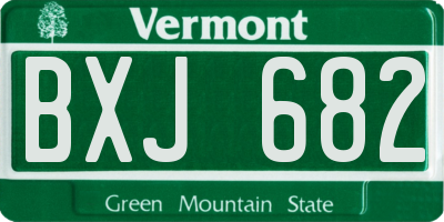 VT license plate BXJ682