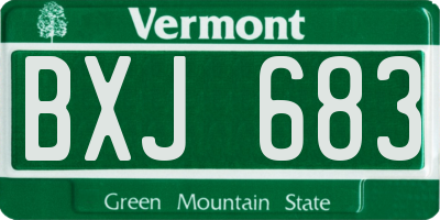 VT license plate BXJ683
