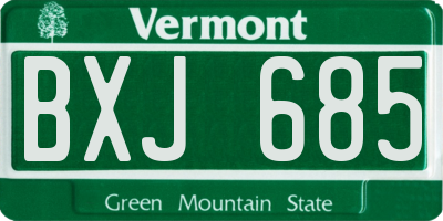 VT license plate BXJ685