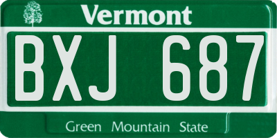 VT license plate BXJ687